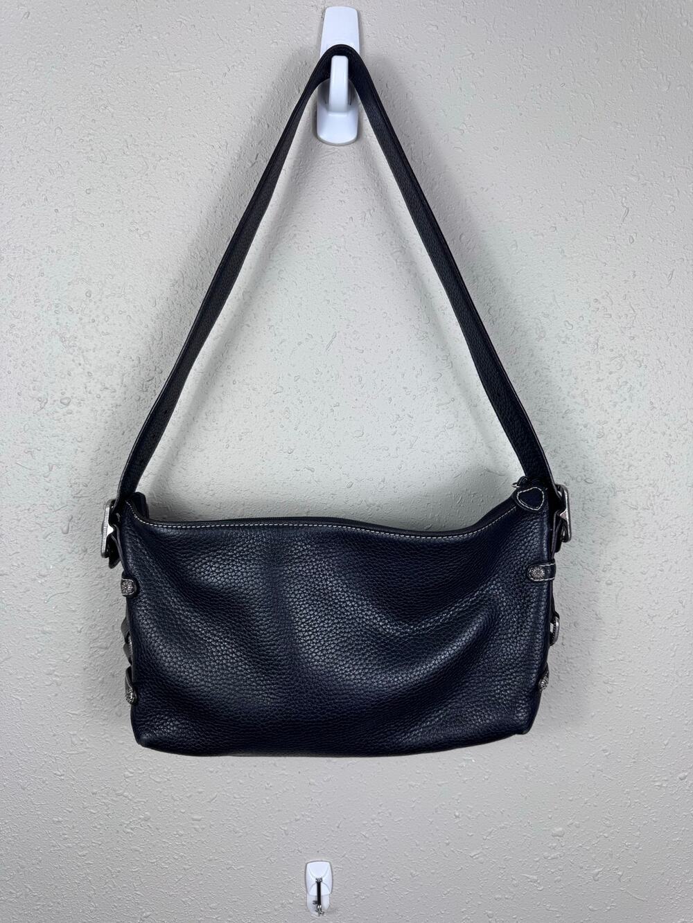 Vintage Brighton Black Pebbled Leather Shoulder Bag